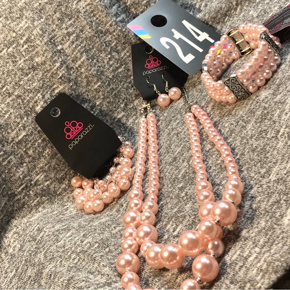 Pink PEARLS jewelry SET